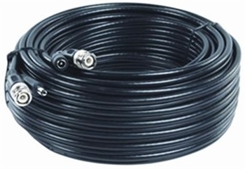 25m Coax og strøm kabel med BNC og DC stik